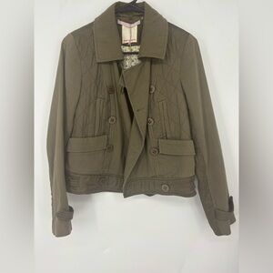 NWOT Rebecca Taylor Olive Green Cropped Soft Jacket Small